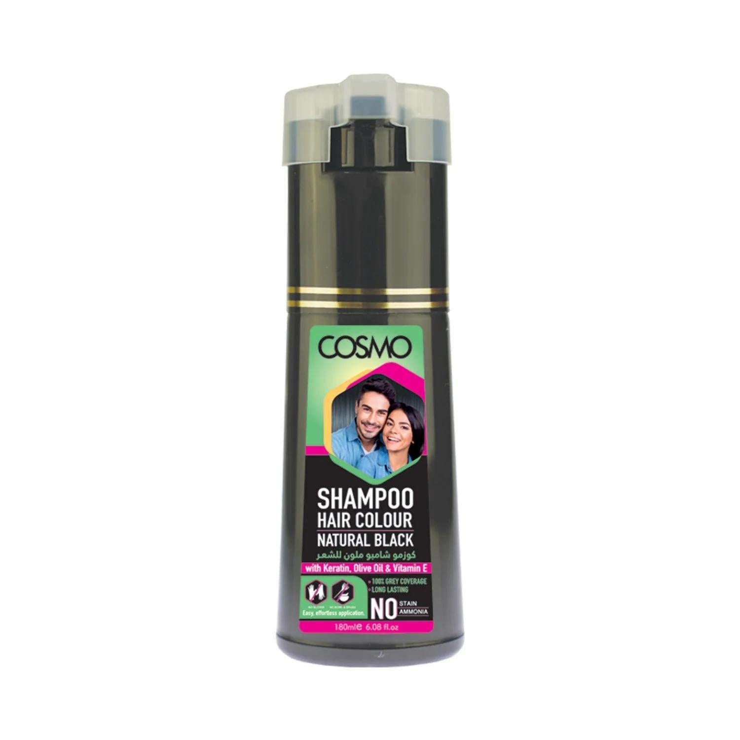 Cosmo Shampoo Hair Colour Natural Black 180ml