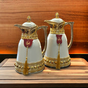 Cream & Gold Arabian Style Studded Coffee/Tea Thermos