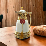 Cream & Gold Arabian Style Studded Coffee/Tea Thermos