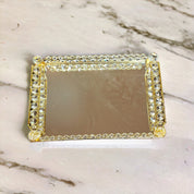 Gold Crystal Mirrored Tray