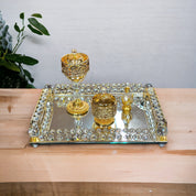 Gold Crystal Mirrored Tray