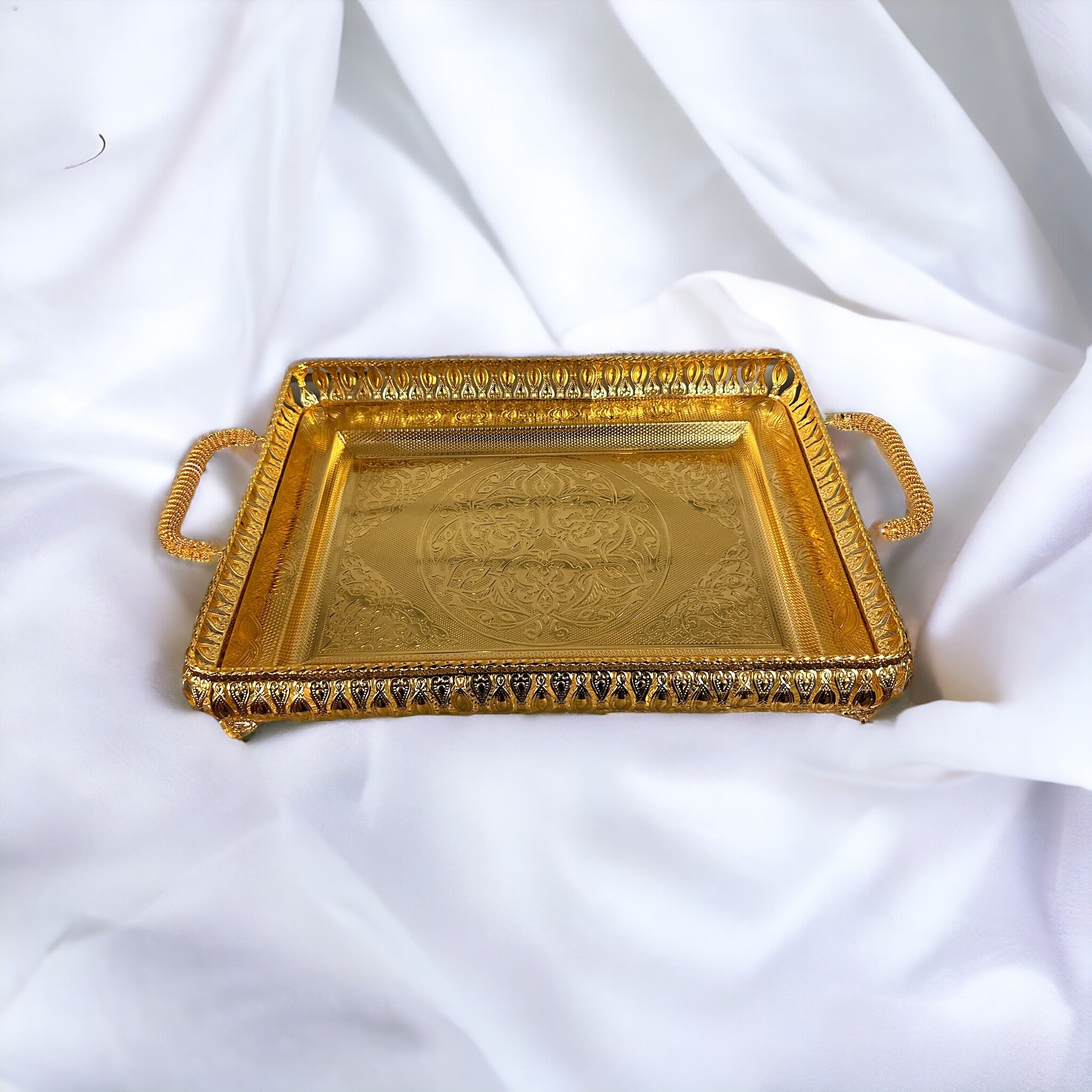 Golden Arab Serving Perfume Tray 