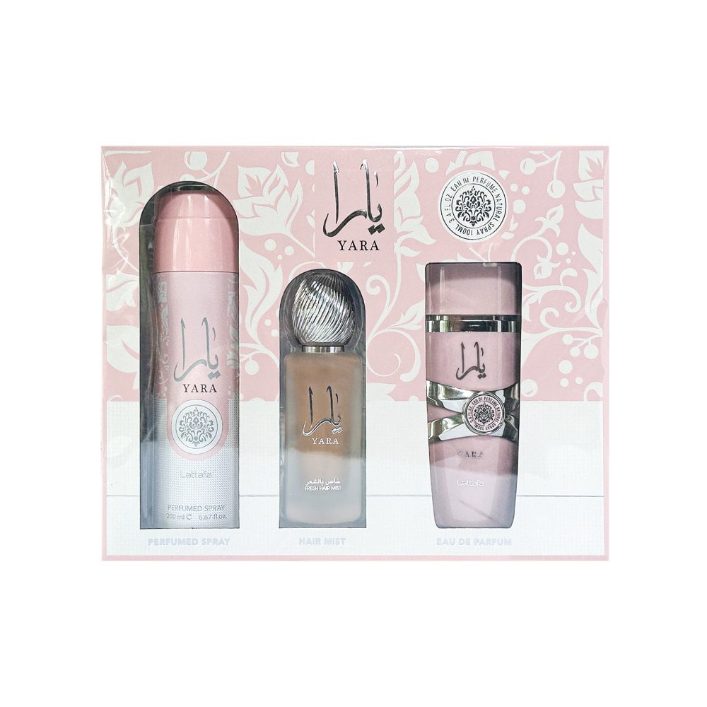 Yara 3pcs Gift Set (Eau De Parfum, Deodorant & Air Freshener) by Lattafa