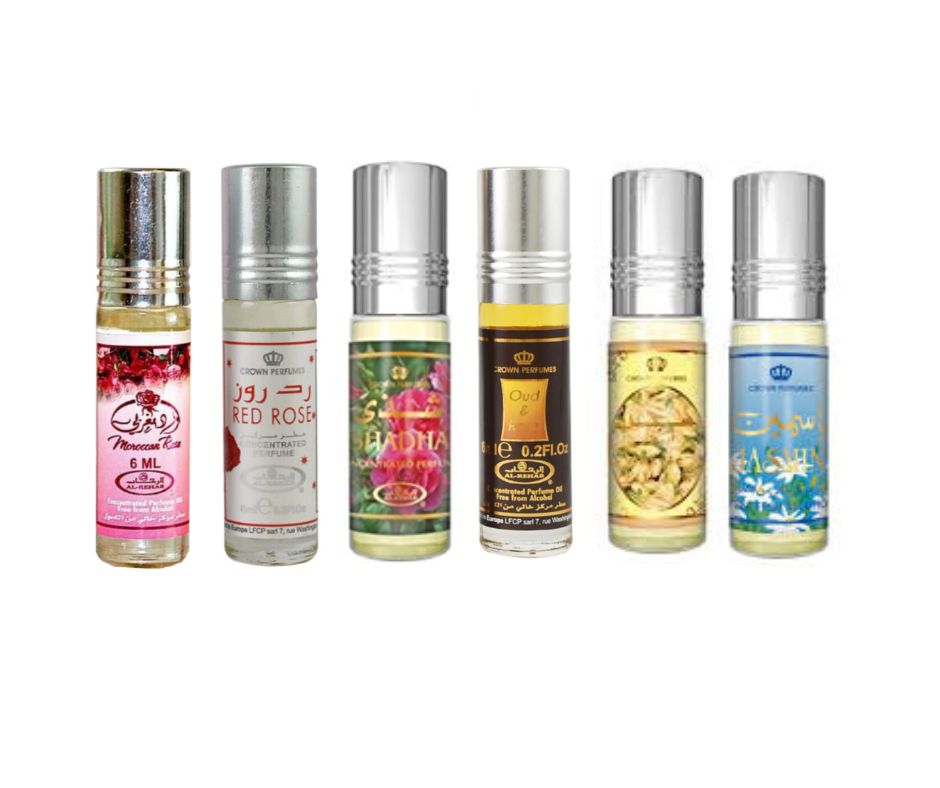 Al Rehab assorted 6 Pack Roll on Perfume Oils - Floral Scents